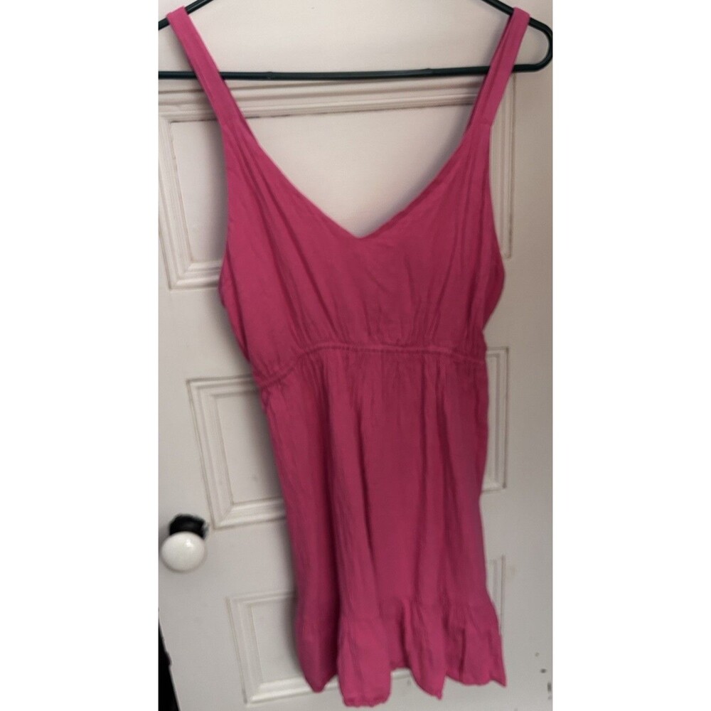 Sim And Sam Pink Sundress Rayon Linen Double Lined Women’s X Large Summer